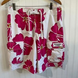 Abercrombie & Fitch Board Shorts‎ Mens Small Floral Swim Trunks Swimming Swim